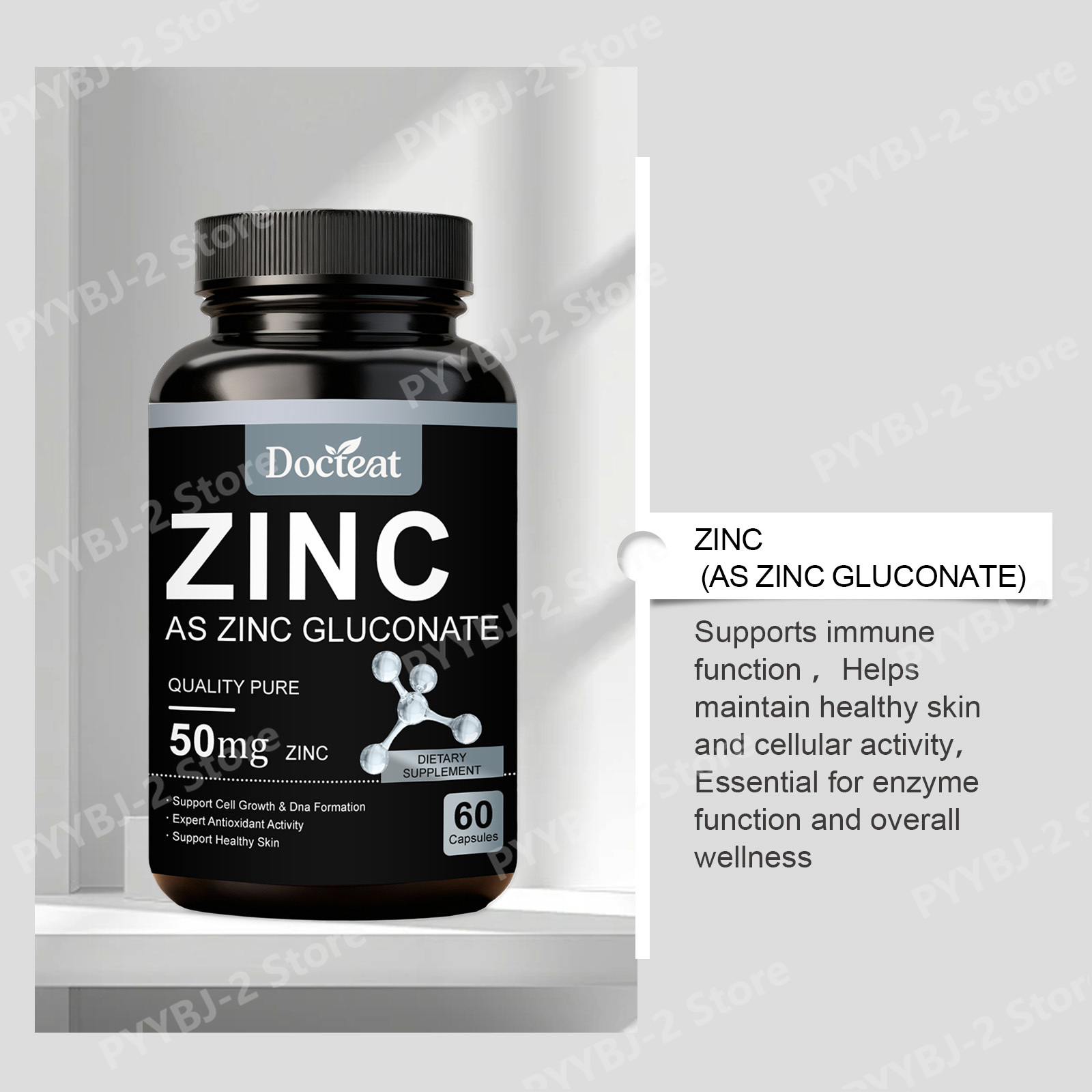 グルコン酸亜鉛カプセル 60カプセル入り、1回分あたり亜鉛5 - Nutrition Zinc のレビューと価格